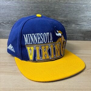 Vintage Minnesota Vikings Hat Cap Snapback Embroidered‎ Apex One NFL Football
